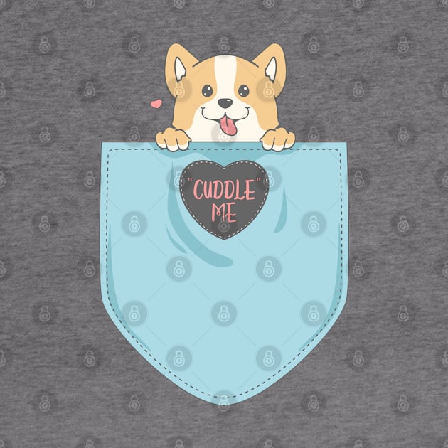 Cute corgi in pocket by sharukhdesign